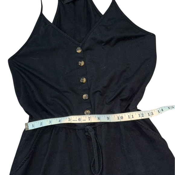 Black Button Romper Cozy Soft Comfortable Onsie Women’s S Casual Spring Travel - Picture 8 of 10